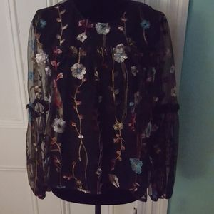 Sheer embroidered top